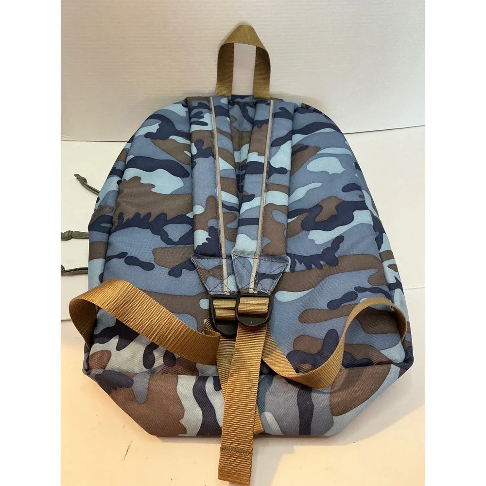 L.L. Bean Vintage Backpack‎ Blue Camo Reflective Strip One Size Gorpcore